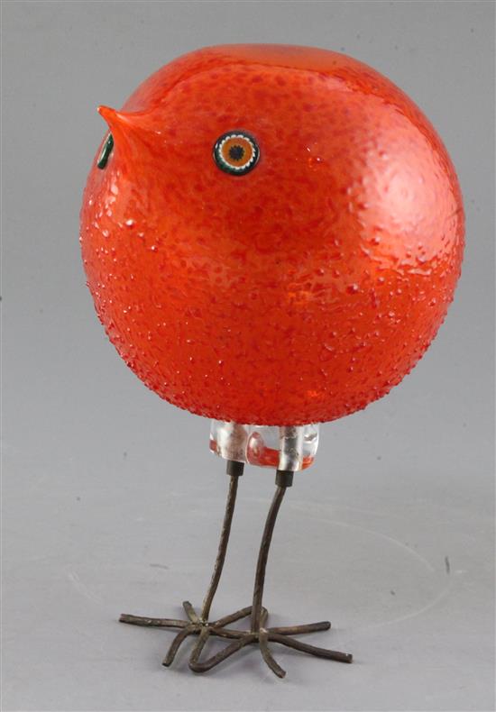 A Vistosi Pulcini glass bird, designed by Alessandro Pianon, height 21cm